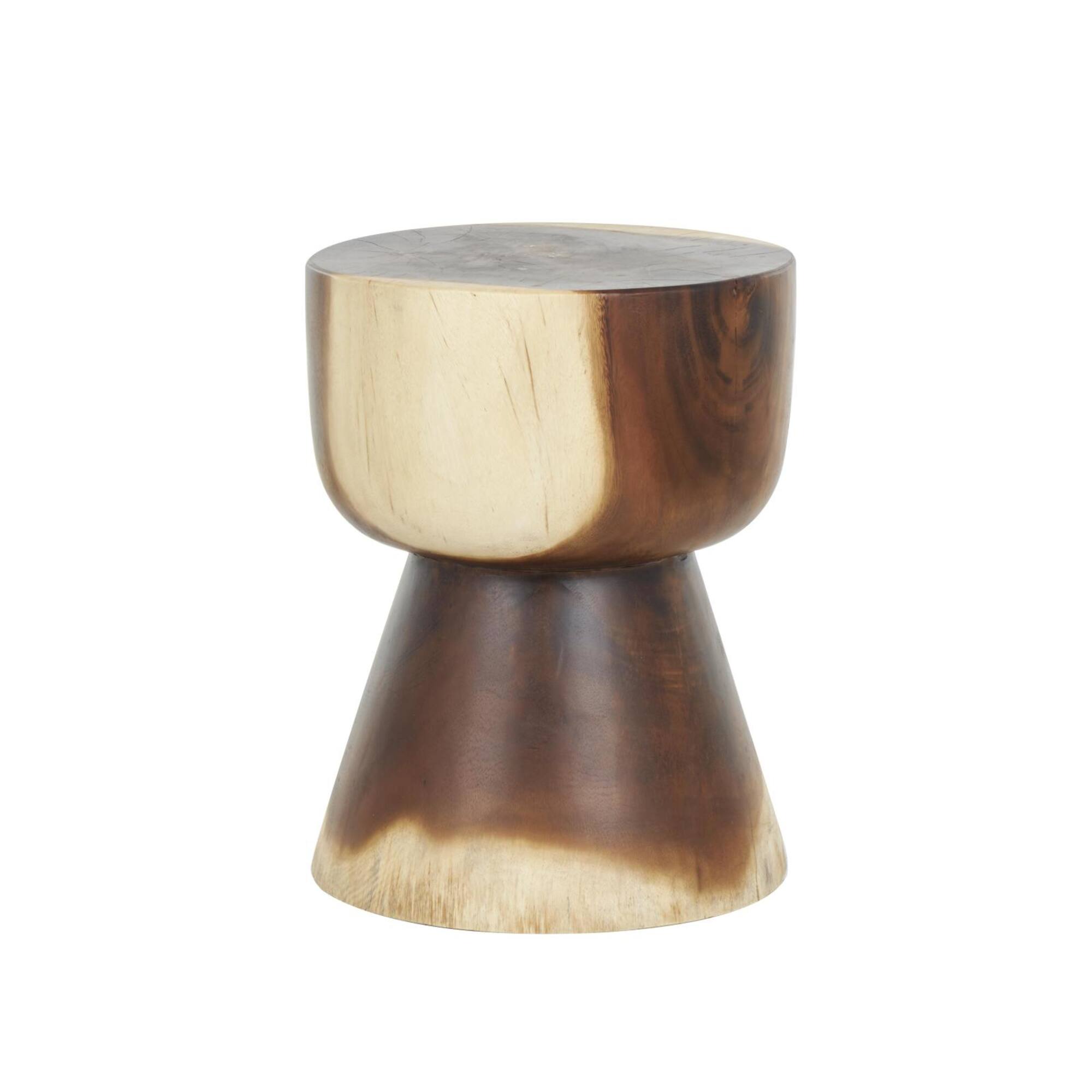 18" Brown Wood Grain Accent Table